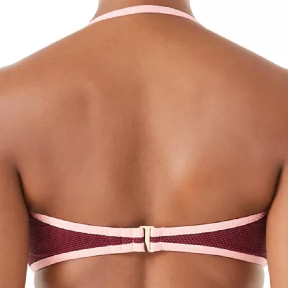 Kate spade new york contrast bandeau bikini top in deep plum NWT - Picture 2 of 7